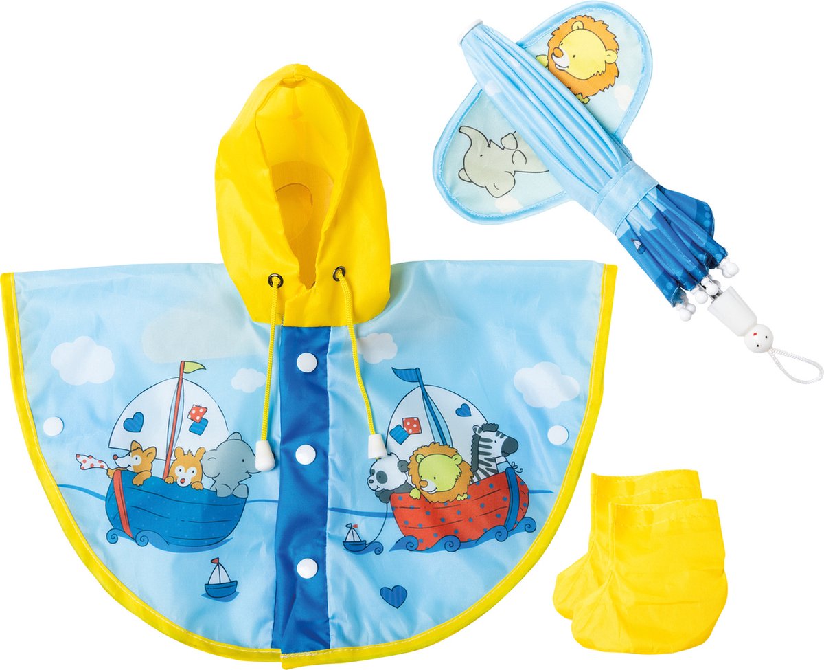 Dolls Regenhülle mit Regenschirm und Stiefeln, 28-35 cm