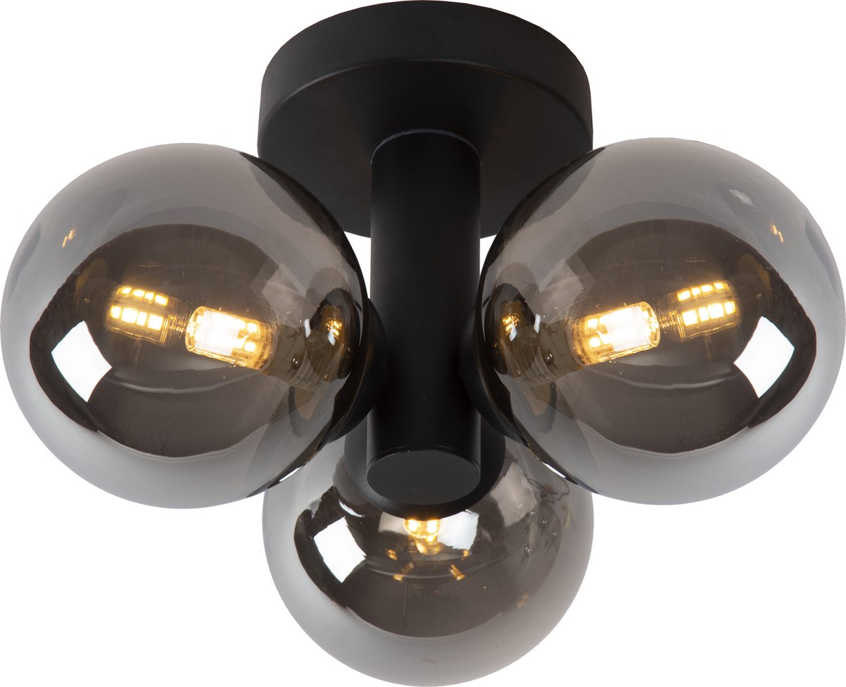 Lucide Trudy - Deckenleuchte (Deckenleuchte) Badezimmer - ø 28 cm - 3xG9 - IP44 - Schwarz