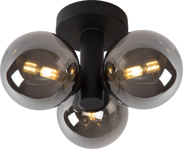 Lucide Trudy - Deckenleuchte (Deckenleuchte) Badezimmer - ø 28 cm - 3xG9 - IP44 - Schwarz