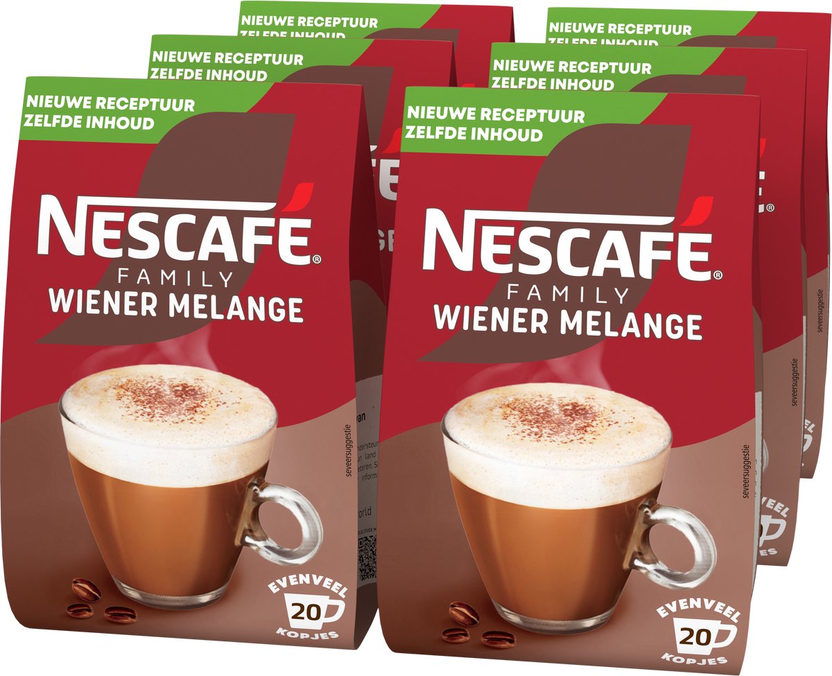 Nescafé Family Wiener Melange Instantkaffee – 6 Beutel x 280 g für 150 Tassen Kaffee