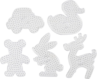 Creativ Company Grundplatte, Teddybär, Auto, Rentier, Ente und Hase, Größe 16x19,5-19x24 cm, Jumbo, klar, 5 Stück 1 Box