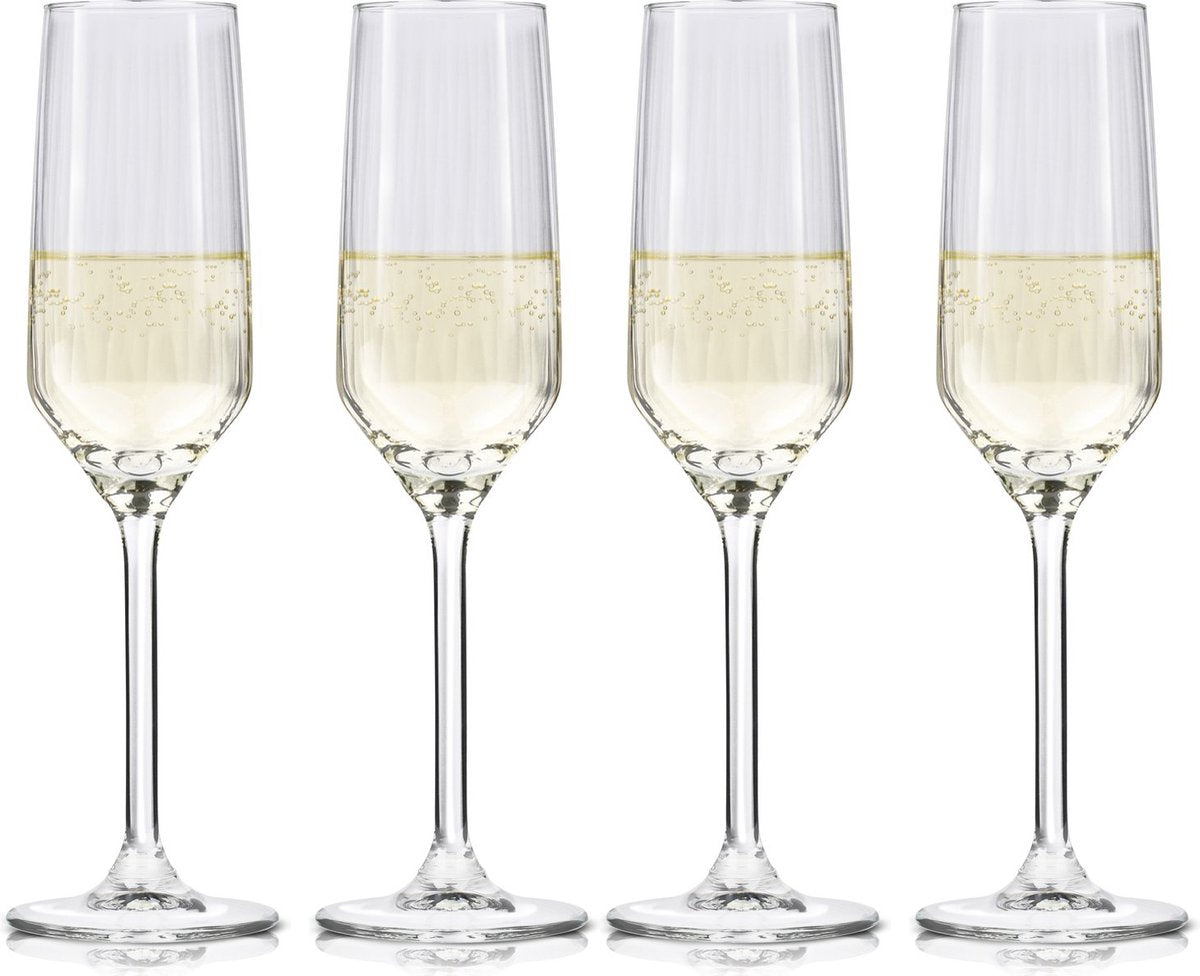 Alpina Sektgläser 22cl – Sektgläser-Set 4-teilig – auch als Cava- und Prosecco-Gläser geeignet – Sektgläser – spülmaschinenfestes Glas-Set