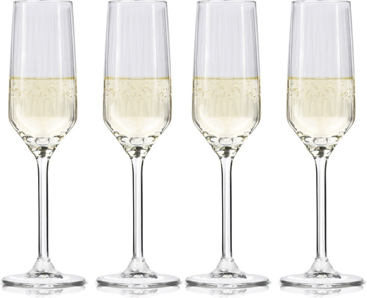 Alpina Sektgläser 22cl – Sektgläser-Set 4-teilig – auch als Cava- und Prosecco-Gläser geeignet – Sektgläser – spülmaschinenfestes Glas-Set