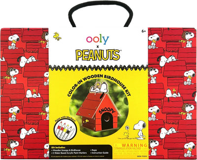 Ooly - x Erdnüsse - d.i.y. Snoopy-Vogelhaus aus Holz + 5 Acrylfarben-Marker