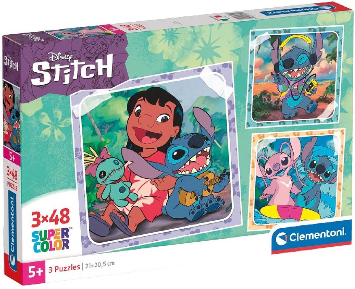Clementoni Jigsaw Puzzle Super Color Square Stich, 3x48st.