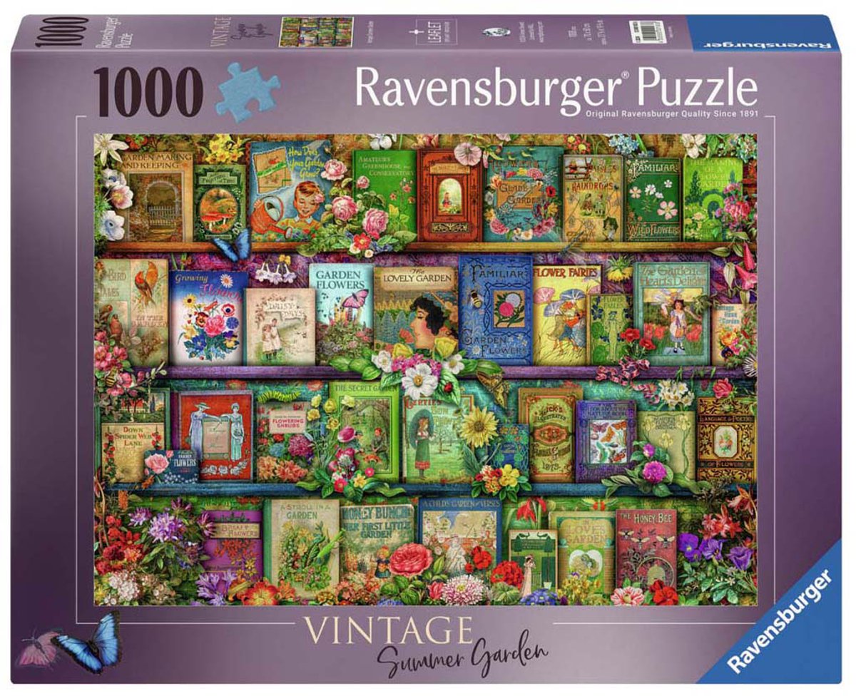 Ravensburger Jigsaw Puzzle Vintage Garden Books, 1000st.
