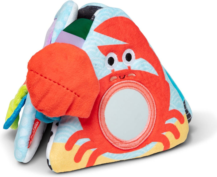 Melissa Doug – Tummy Time Triangle Babyspielzeug mit Ozean-Thema, weiches Sinnesspielzeug mit Texturen, Spiegel, Bodenspielzeug für Neugeborene bis 6 Monate