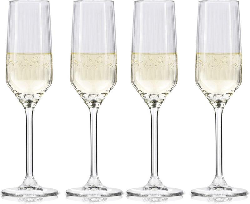 Alpina Sektgläser 22cl – Sektgläser-Set 4-teilig – auch als Cava- und Prosecco-Gläser geeignet – Sektgläser – spülmaschinenfestes Glas-Set