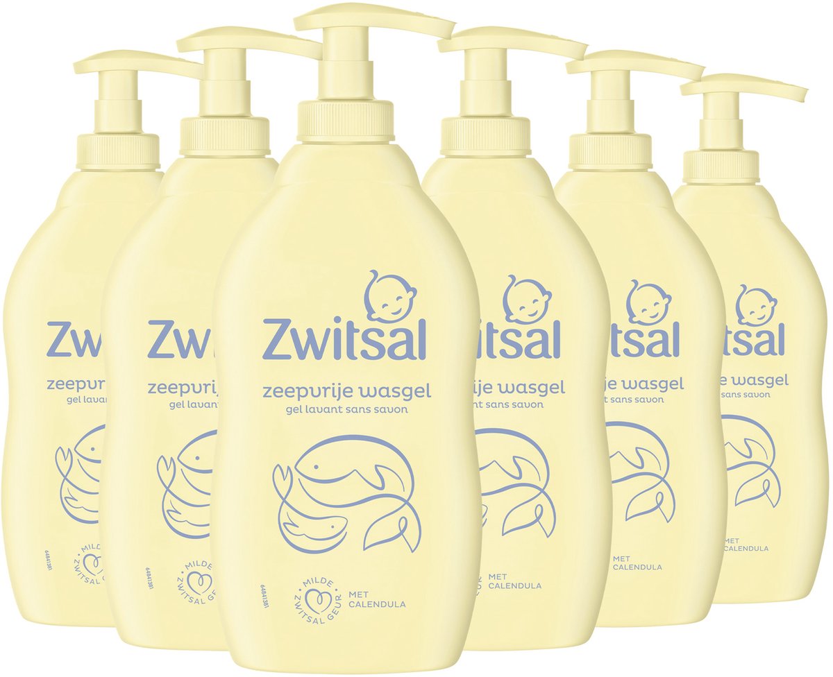 Zwitsal – seifenfreies Waschgel – Baby – 6 x 400 ml