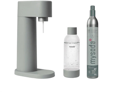 Mysoda Waldtaube – Sprudelwasserbereiter aus ökologischem Biokomposit – inklusive CO2-Zylinder-Wasserflasche