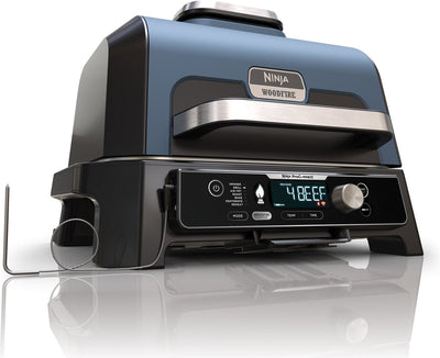Ninja Woodfire Pro Connect XL – 7-in-1-Elektro-Smart-BBQ-Grill und Smoker – inklusive digitalem Bratenthermometer – Connect-App – og901eu