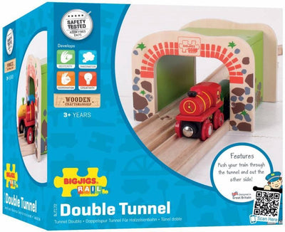 Bigjigs Holzschienen Doppel -Spurte -Tunnel