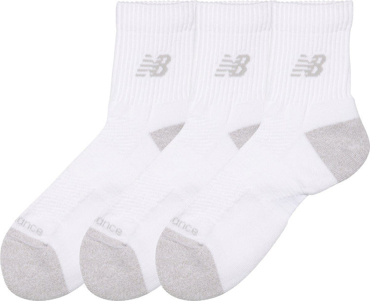 New Balance Active QTR Socken 3er-Pack Unisex-Sportsocken – Weiß
