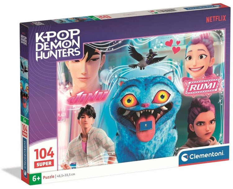 K-Pop Demon Hunters Puzzle Maxi 104 Teile von Clementoni Supercolor – Kpop Huntrix – K Pop Puzzle Geschenk für Kinder ab 6 Jahren
