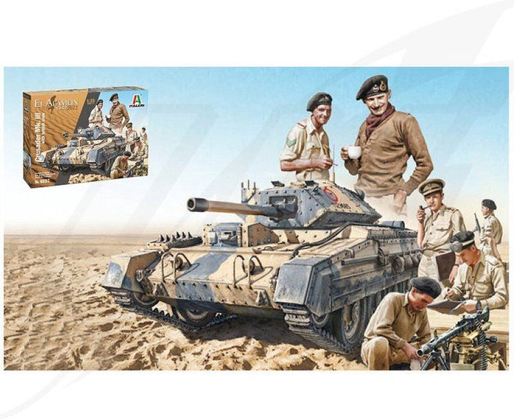 Italeri Modellbausatz Militärfahrzeuge – 6592 Crusader Mk. III mit britischer Besatzung aus Kunststoff – 1:35 – Modellbausatz