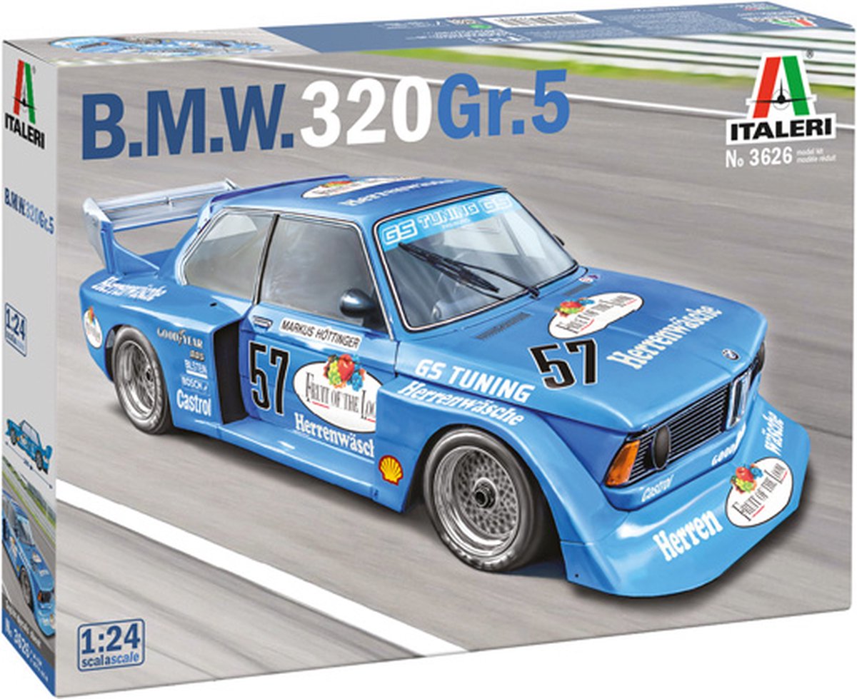 Italeri Modellbausatzauto – 3626 BMW 320 Gruppe 5 Auto aus Kunststoff – 1:24 – Modellbau