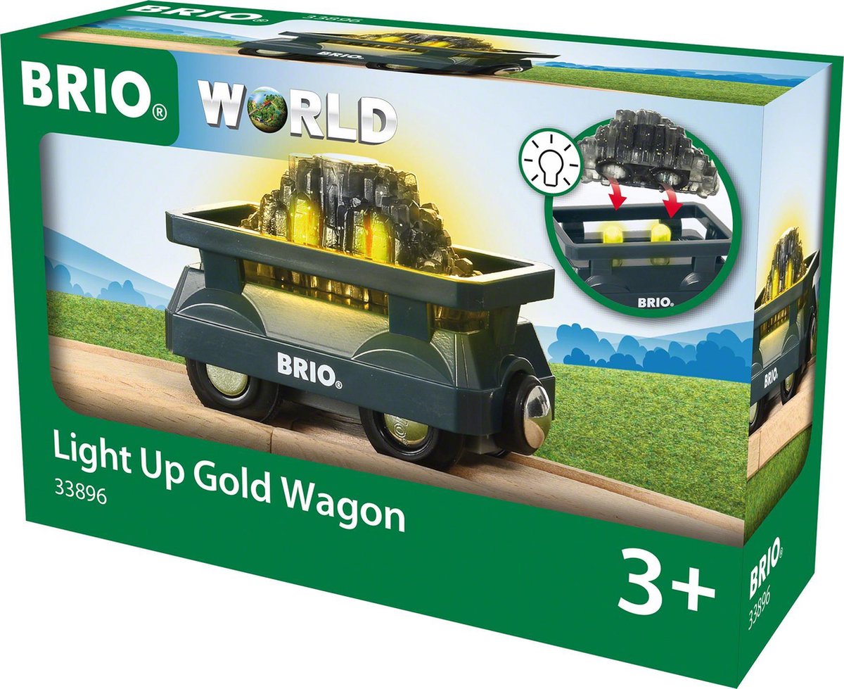 Leuchtender goldener Brio-Wagen – Eisenbahnspielzeug – 33896