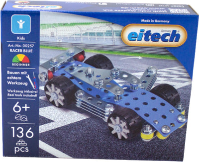 Eitech® Baukasten – DTM Racer Blau – 136-teilig – Metallbausatz mit Werkzeug – Konstruktionsspielzeug – ab 6 Jahren