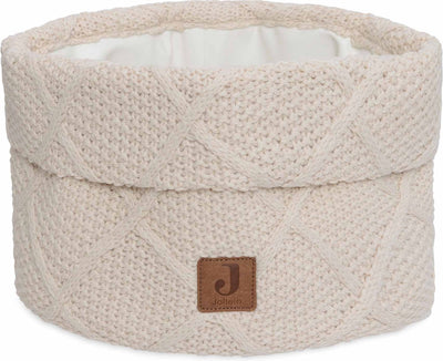 Jollein – Wickelkorb – Wickelkorb für Babyzimmer – 14 x 18 cm – Aufbewahrungskorb – kariertes Haferflockenmuster