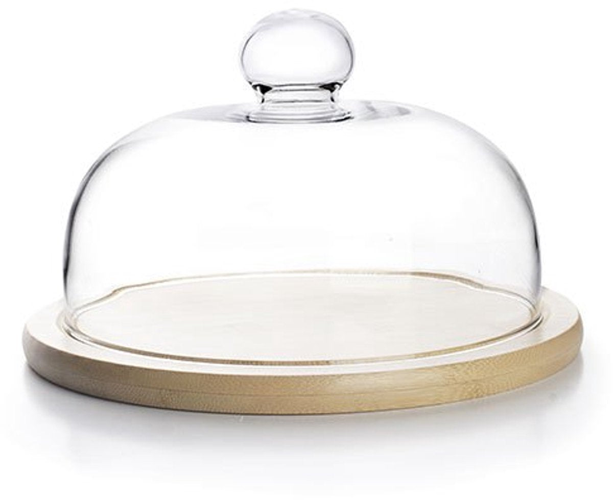 Ibili 20 cm Glasplatte mit transparentem Holzsockel