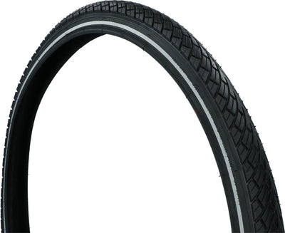 Dresco Outdoor-Reifen Straße – Reifengröße 26 x 1,75 – ETRTO-Größe 47–559 – sichere Reflexion – optimaler Grip bei allen Wetterbedingungen – geringer Rollwiderstand – hohe Pannensicherheit – optimaler Grip – Schwarz