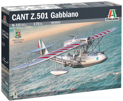 Italeri Modellbausatz Flugzeug - 0112 cant z.501 -gabbiano- - Bomber-Wasserflugzeug aus Kunststoff - 1:72 - Modellbau