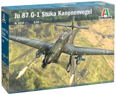 Italeri Modellbausatz Flugzeug – 2830 Junkers Ju 87 g – 1 Stück Kanonenvogel aus Kunststoff – 1:48 – Modellbau