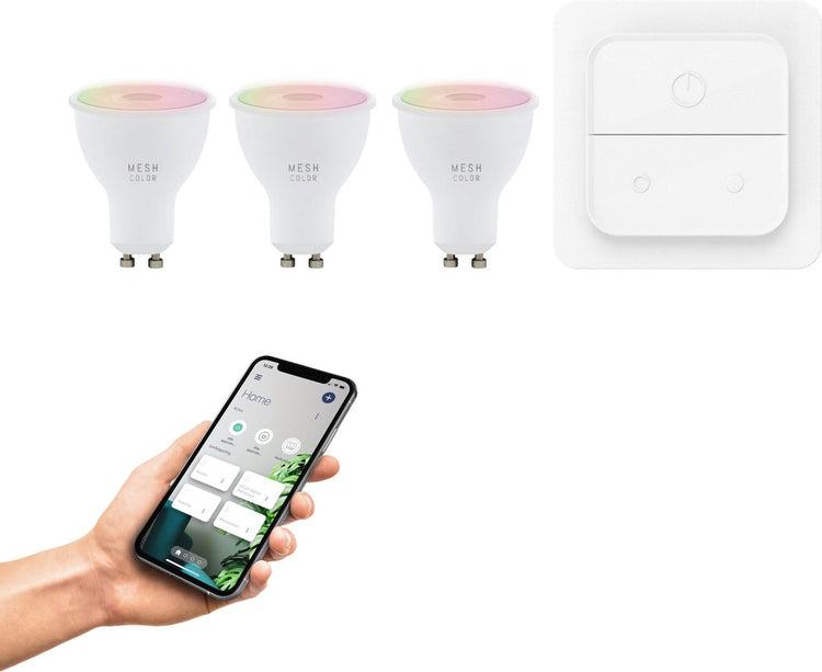 Eglo connect.z Smart Starterpaket – 3x gu10 LED-Lampen – Wandschalter – einstellbares RGB-Weißlicht – dimmbar – ZigBee
