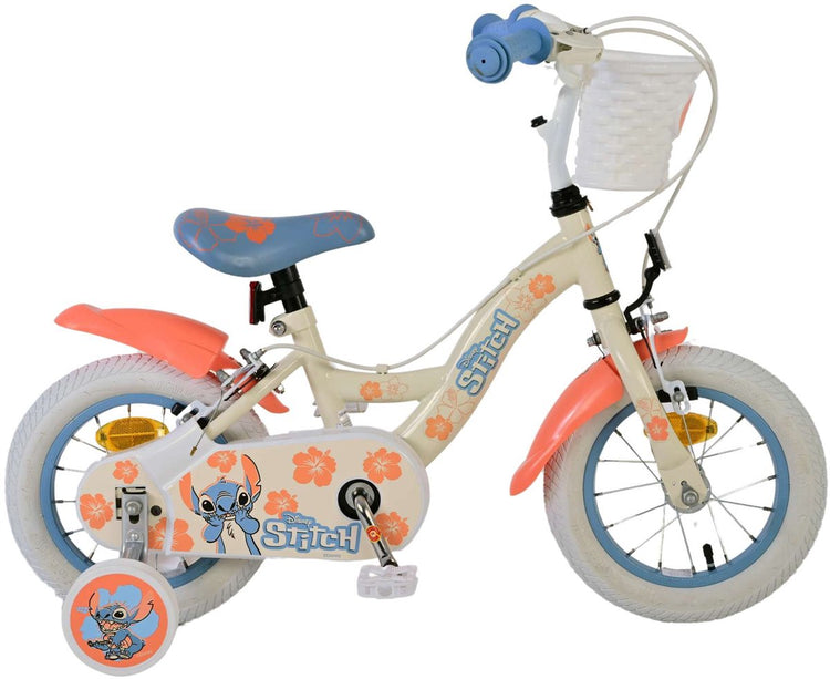 Stichstichstitch Kinderbike Girls 12 Zoll zwei Handbremsen Creme Korallenblau