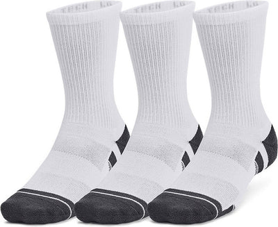 Under Armour ua Performance Tech 3pk Crew-Wht Unisex-Sportsocken – Weiß – Jet Grey
