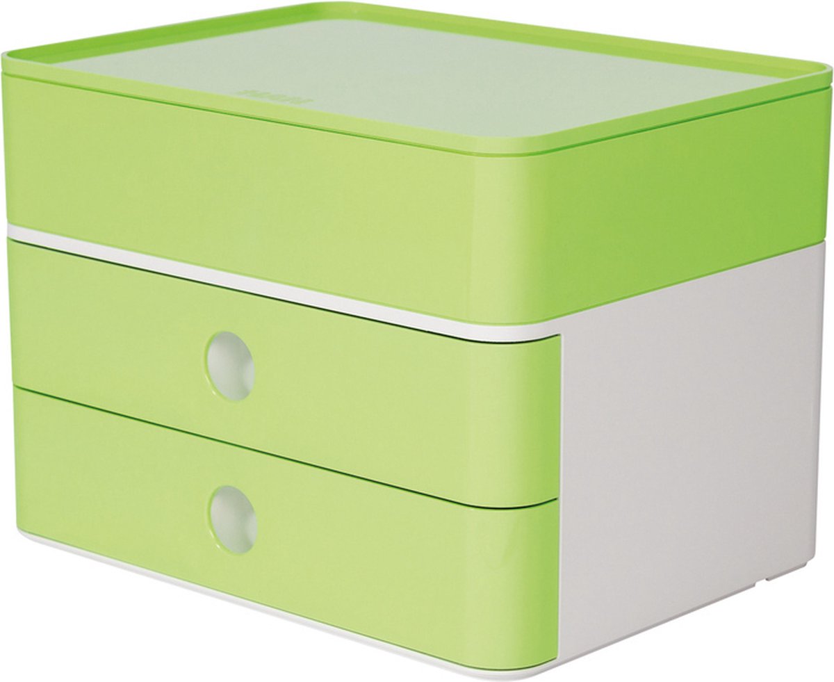 Han Smart-Box Plus – Allison – 2 Schubladen + Box – weiß-lindgrün – ha-1100-80