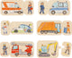 Goki-Puzzle - Fahrzeuge - 24 Teile - 6 Modelle - Holz - 2+