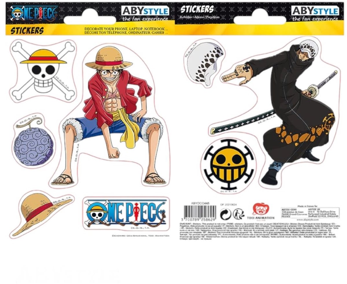 One Piece – Aufkleber – 16 x 11 cm, 2 Blatt – Ruffy Law x5