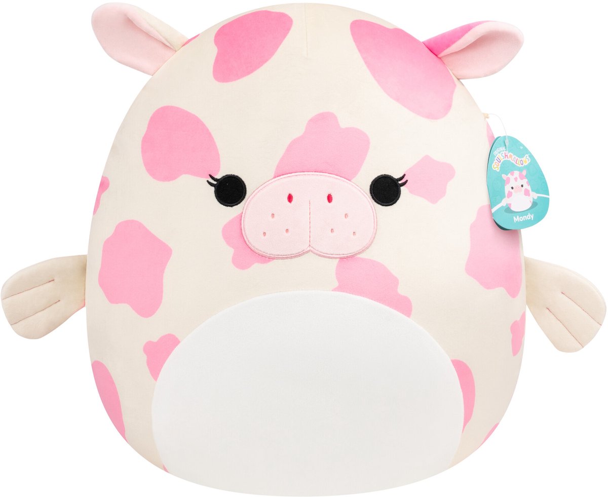 Jazwares Squishmallows Kuscheltier Plüsch – Mondy, die rosa gefleckte weiße Seekuh – 40 cm