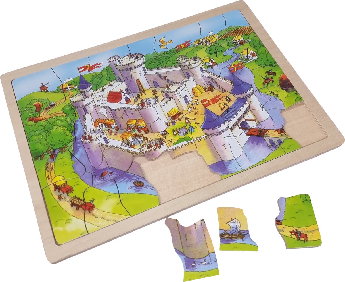 Playwood Holzpuzzle Schloss - 41 Teile.