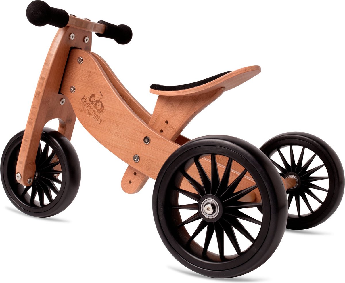 Kinderfeets 2-in-1-Laufrad-Dreirad aus Holz von klein bis groß – Bambus