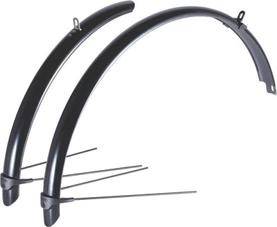 BBB Cycling Cityguard Schutzblech-Sets Citybike – 28 Zoll – Vorderrad- und Hinterradschutzblech – verstellbar – Schwarz – BFD-40
