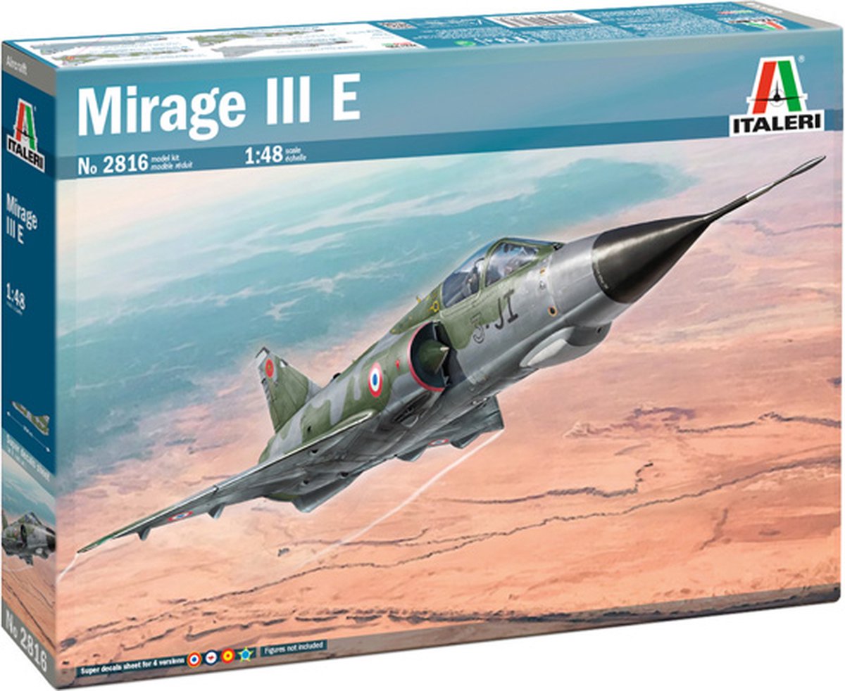 Italeri Modellbausatz Flugzeug – 2816 dassault mirage iii e – Kampfjet aus Kunststoff – 1:48 – Modellbau