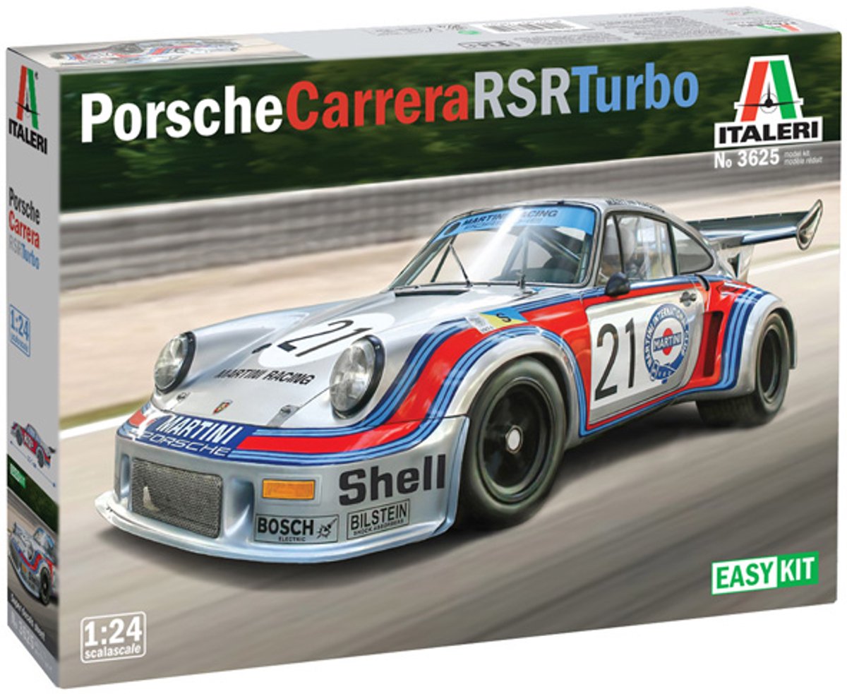 Italeri Modellbausatzauto – 3625 Porsche 911 RSR Turbo aus Kunststoff – 1:24 – Modellbau