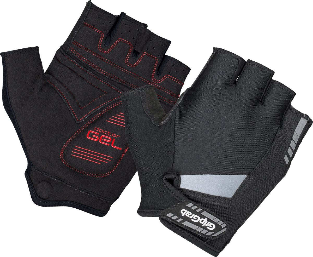 Gripgrab - Supergel gepolsterte Kurzfinger-Sommer-Fahrradhandschuhe Fahrradhandschuhe mit Polsterung - Schwarz - Unisex - Größe XXL
