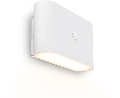 Briloner chet – wiederaufladbare LED-Wandleuchte – ohne Bohren – mit Bewegungssensor – warmweißes Licht – mit Klebepad – weiß – 16 x 9,5 x 6,5 cm
