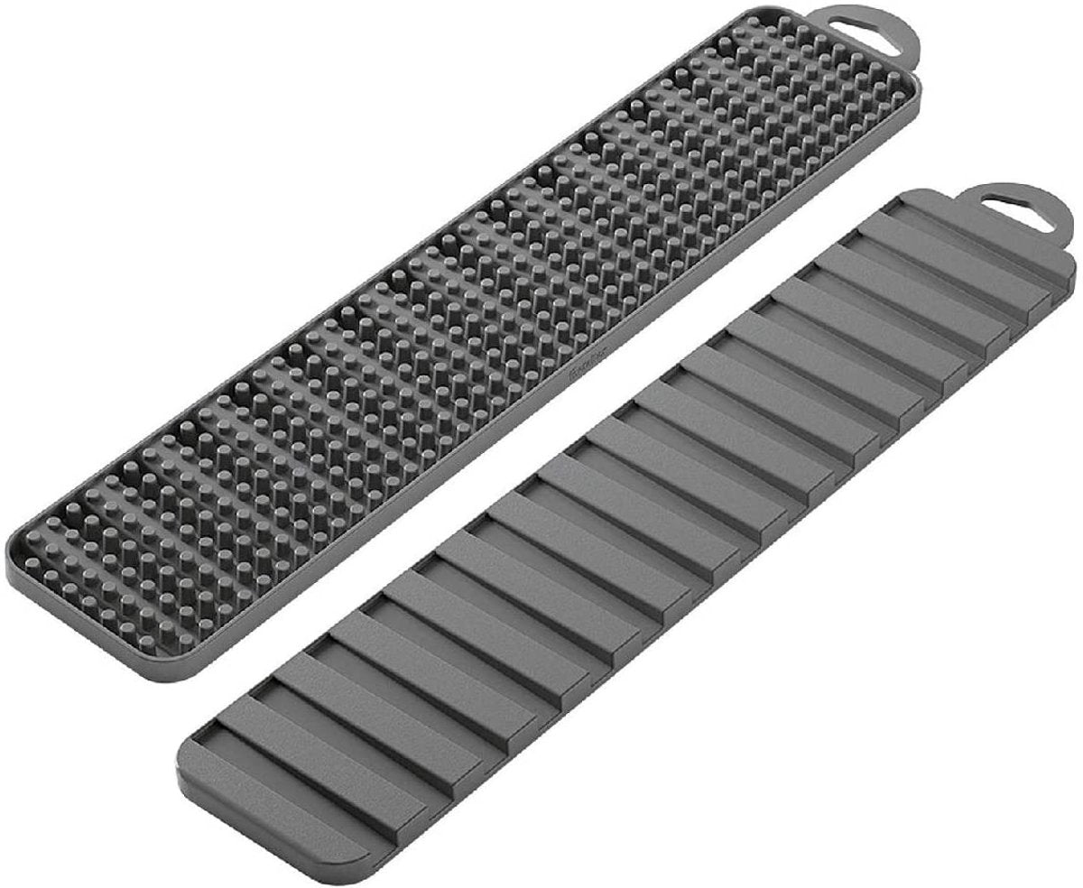 Tomado - Metaltex Metaltex Abtropfmatte Gravity Slim 2-seitig 40 x 8 cm grau