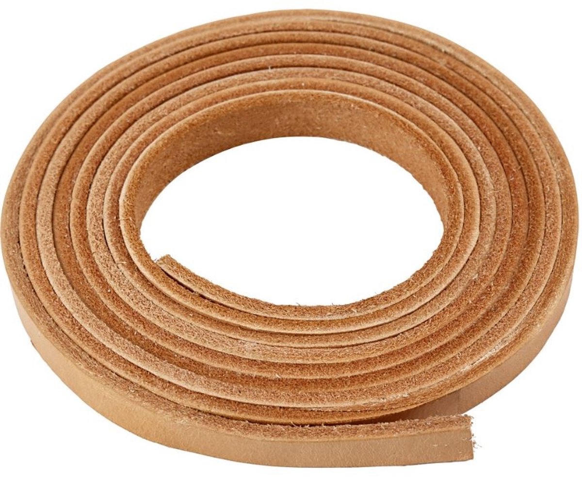 Creativ Company Lederband, B: 10 mm, Stärke 3 mm, natur, 2 m 1 Box