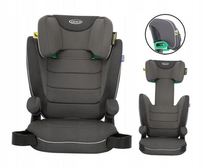 Graco Logico L i-Size R129 Autositz – Eisen – Sitzerhöhung mit Rückenlehne – von 100 bis 150 cm (ca. 3,5 bis 12 Jahre)