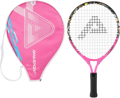 Ama Sport Kinder-Tennisschläger Graffiti Pink 19 Zoll – leichter Junior-Schläger mit Tasche – ideal für Anfänger –