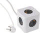 Q-Link-Steckdosenleiste - Würfel - 5-fach - geerdet - 3 x 1,5 mm² - 1,5 m - Weißgrau
