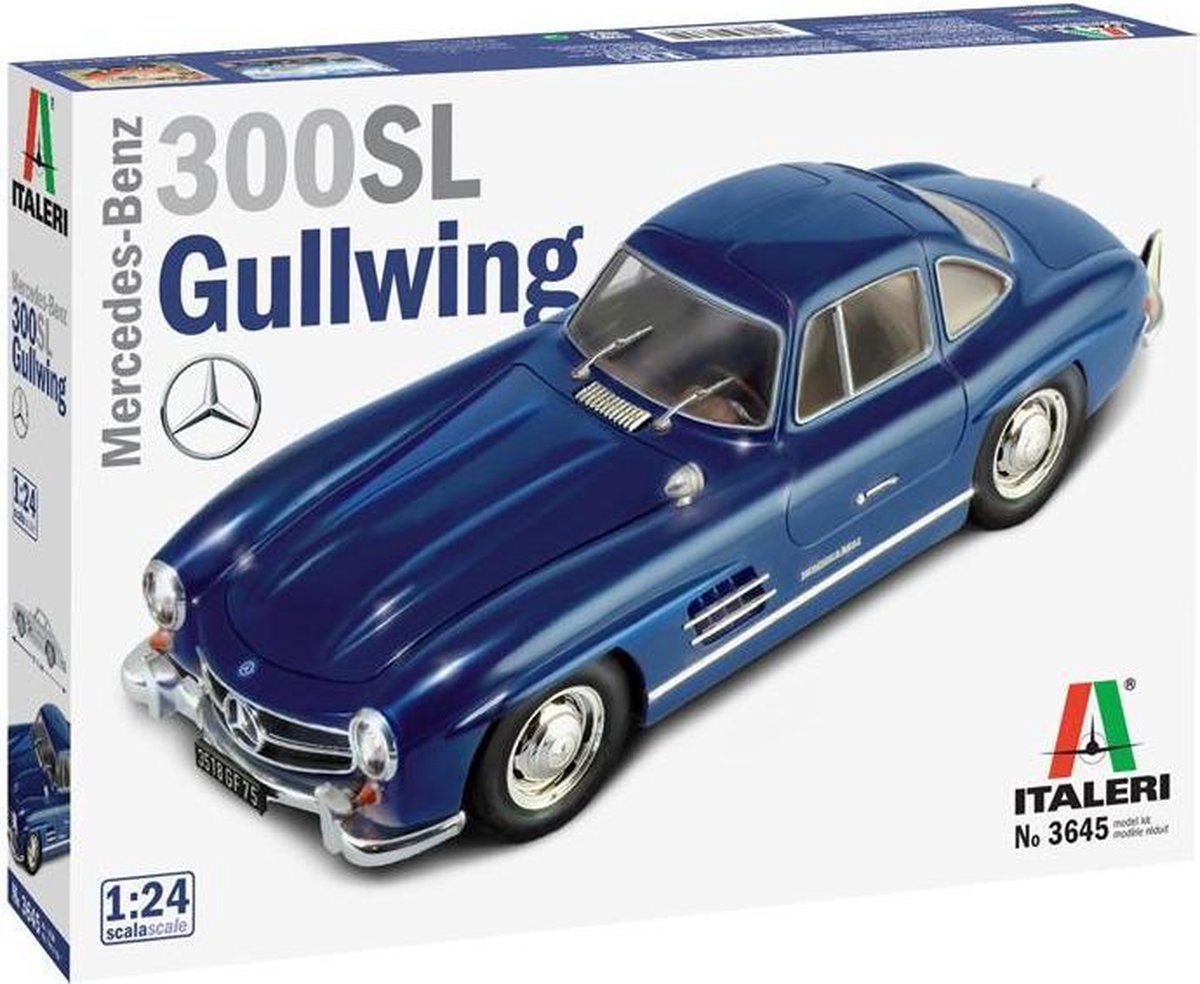 Italeri Modellbausatzauto – 3645 Mercedes Benz 300 SL Flügeltürer aus Kunststoff – 1:24 – Modellbau