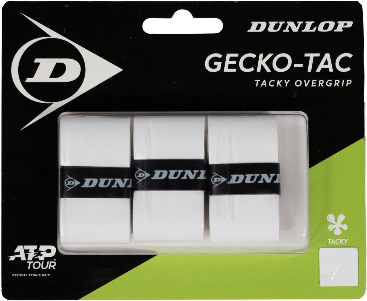 Dunlop – Griff – Gecko-Tac Ogrip mit 3 Stück Blister, Unisex-Griff – Weiß