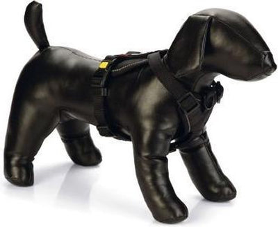 Beeztees Parinca Y-Geschirr Hundegeschirr Nylon schwarz 60-76 cm x 25 mm