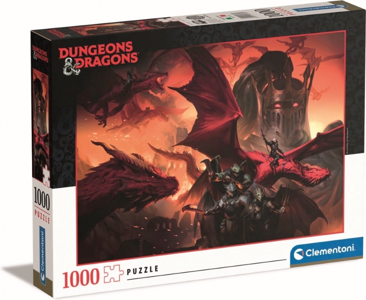 Clementoni - Puzzle - Dungeons and Dragons - Drachenreiter - 1000 Teile